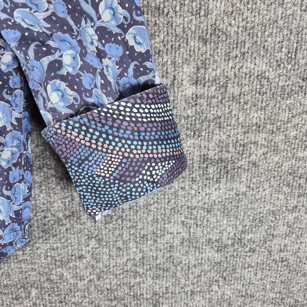 Robert Graham Button Down Floral Print 2XL Blue Mens - Picture 3 of 9